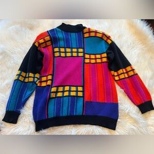 IB Diffusion Sport Women's Multicolor Block Art Sweater Size M